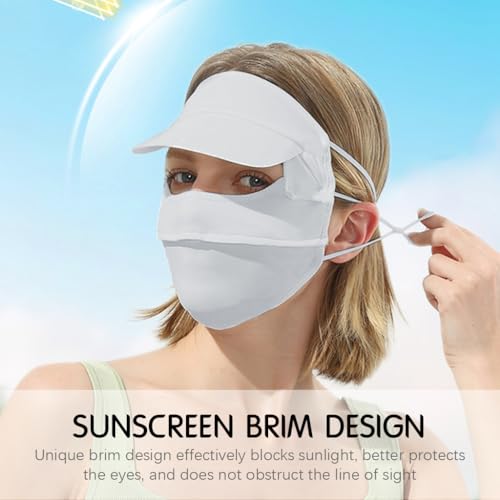 PALAY® Full Face Sun Mask for Women UPF 50 Face Cover with Detachable Brim Reusable Summer Cooling Mask for Cycling Golfing Green Full 3PCS PALAY® Full Face Sun Mask for Women UPF 50 Face Cover with Detachable Brim Reusable Summer Cooling Mask for Cycling Golfing Green Full 3PCS